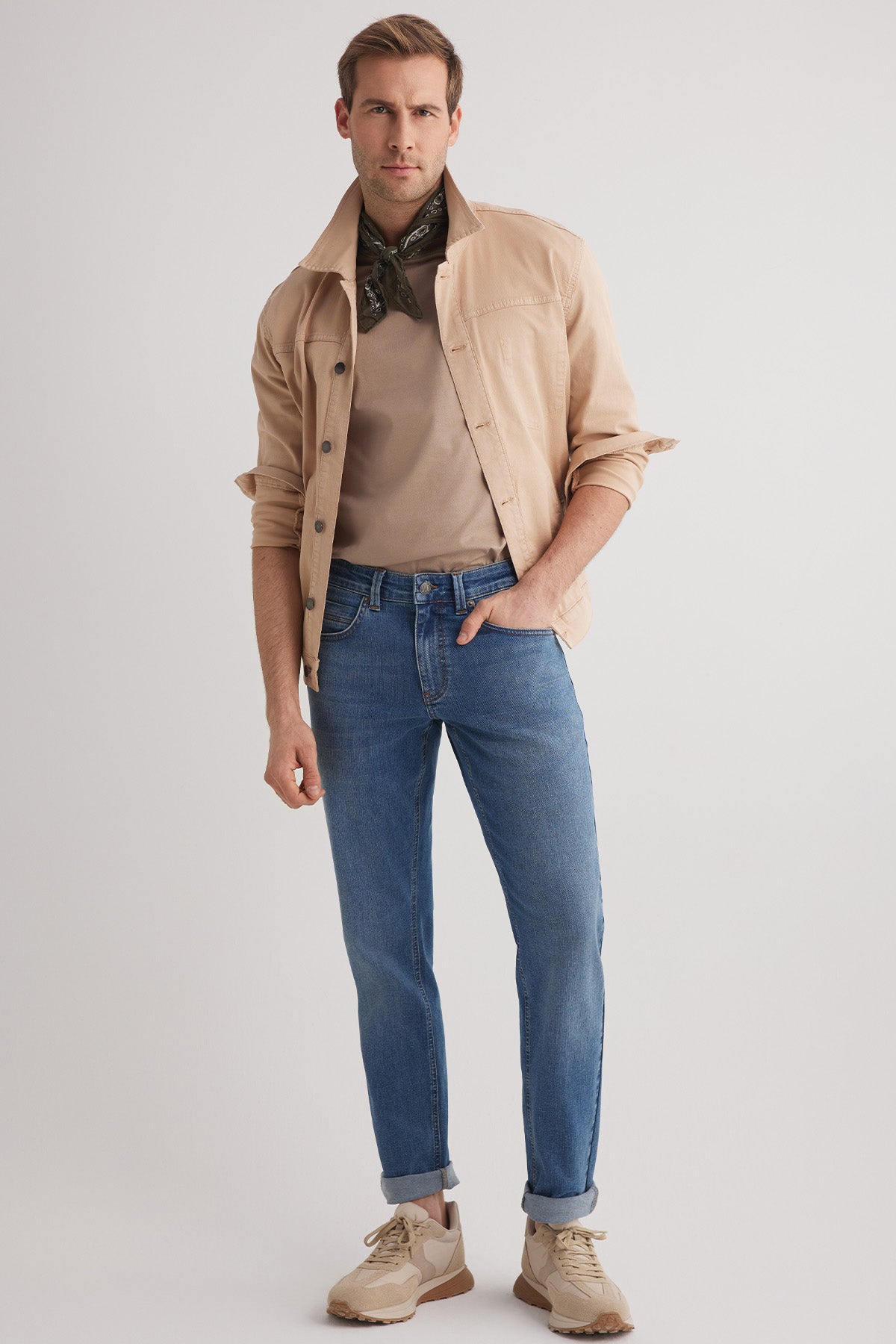 Alex 116 Normal Bel Mavi Tapared Erkek Slim Jeans
