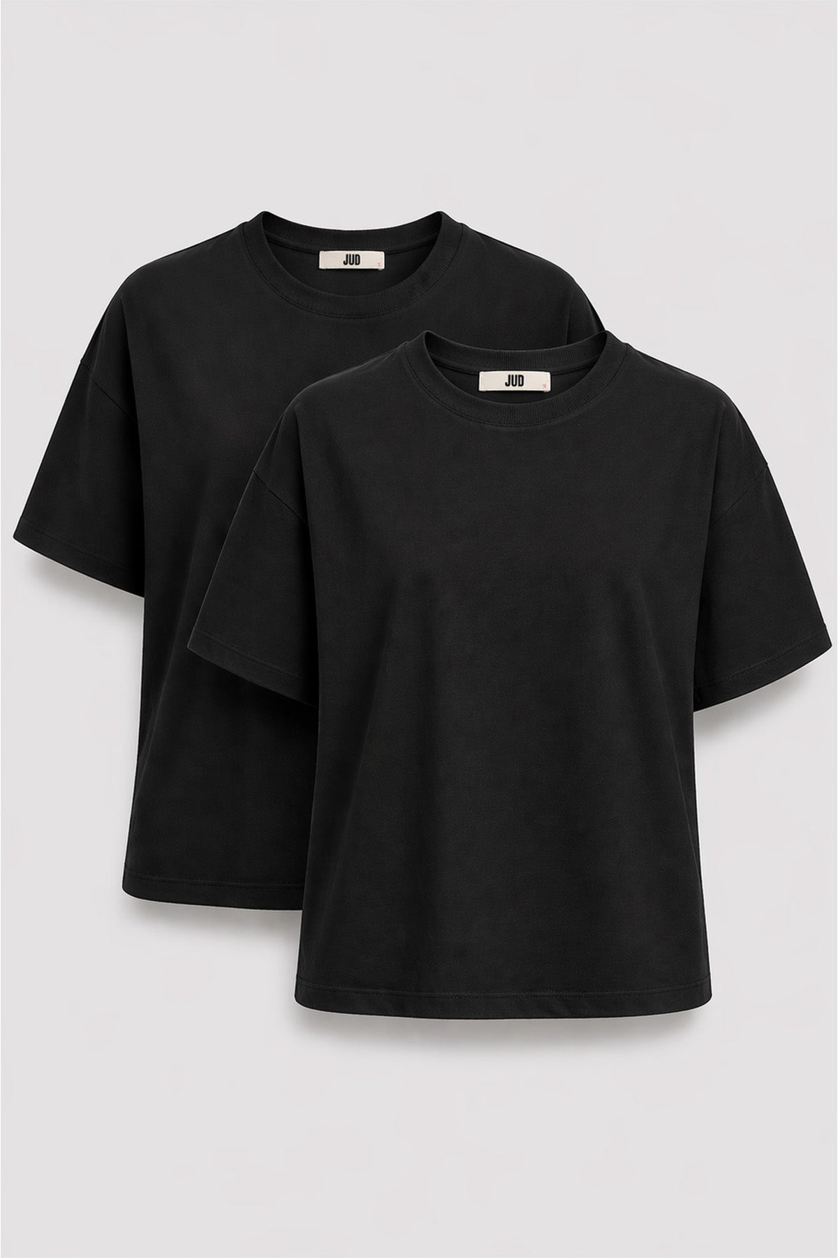 Emilia 80002-1 Oversize 2'li Kadın Basic T-Shirt