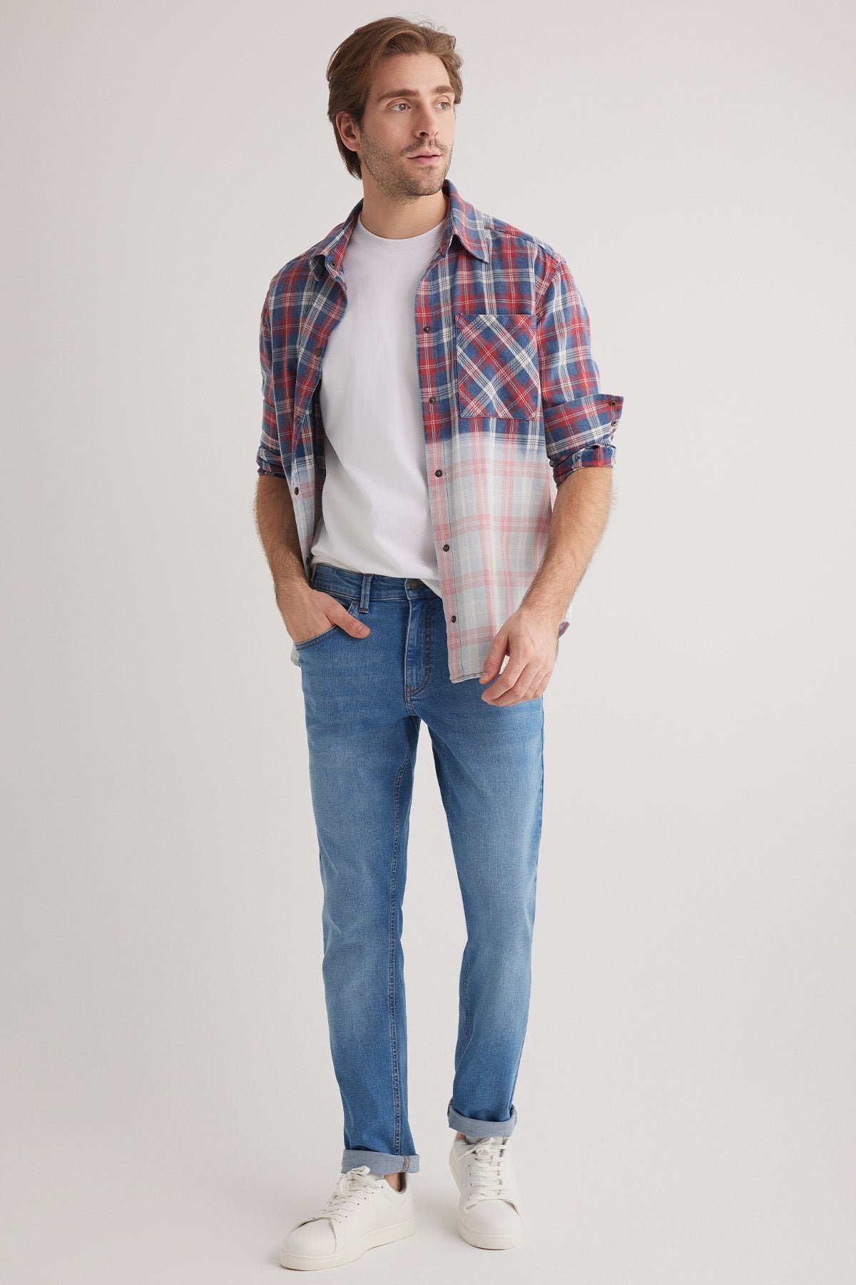 Alex 146 Normal Bel Mavi Tapared Erkek Slim Jeans