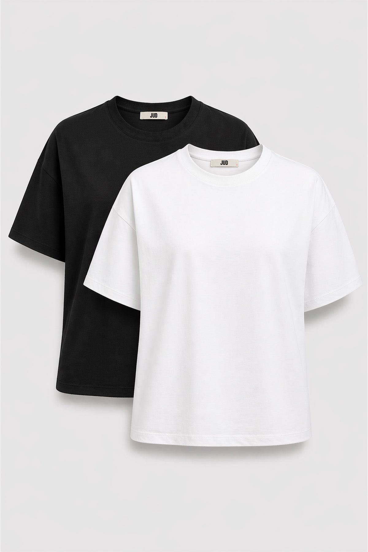 Emilia 80002-1 Oversize 2'li Kadın Basic T-Shirt