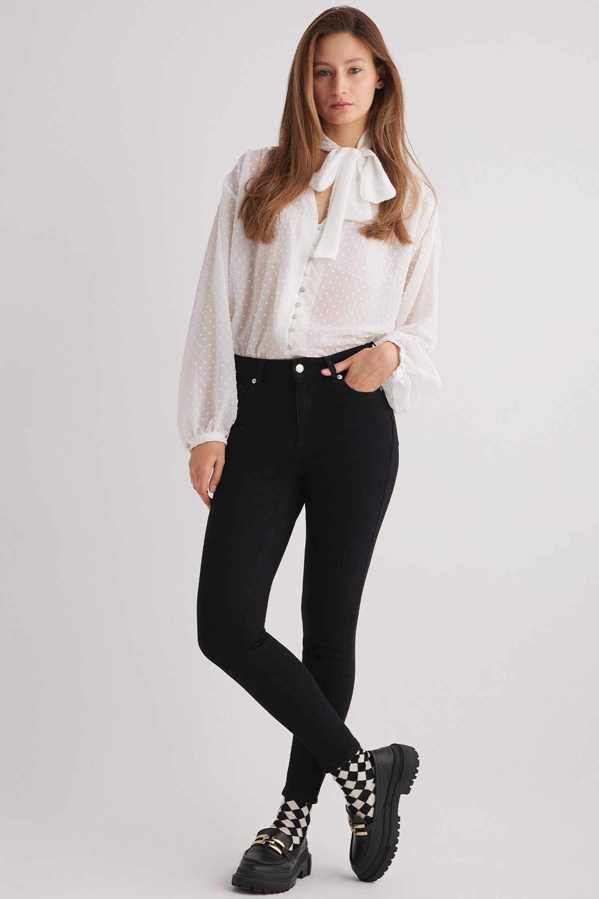 Miranda 96 Normal Bel Siyah Kadın Skinny Jeans