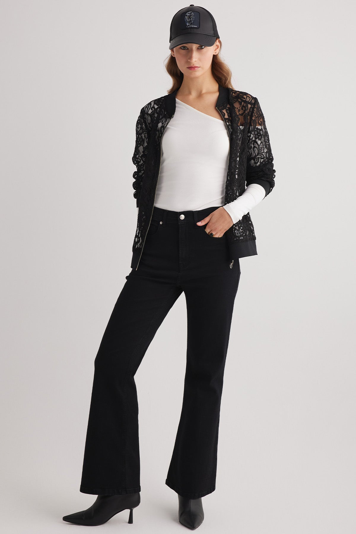 Milan 96 Yüksek Bel Siyah Kadın İspanyol Flare Bootcut Jeans