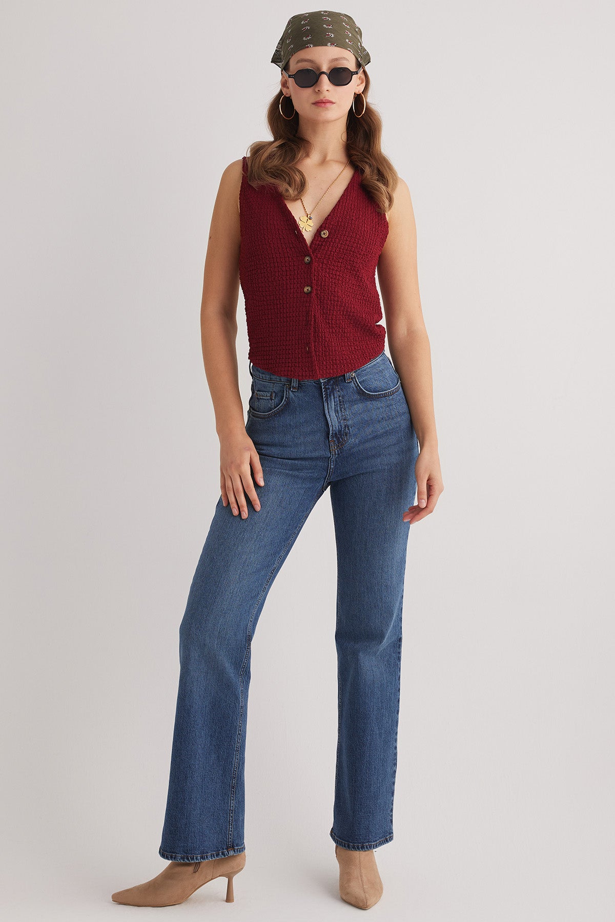 Milan 298 Yüksek Bel Mavi Kadın İspanyol Flare Bootcut Jeans