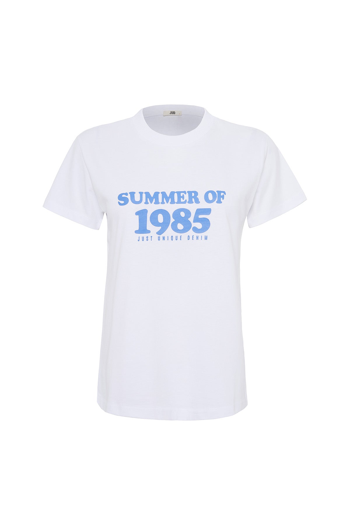 Maria 80006 Regular Fit Baskılı Beyaz Kadın Basic T-Shirt