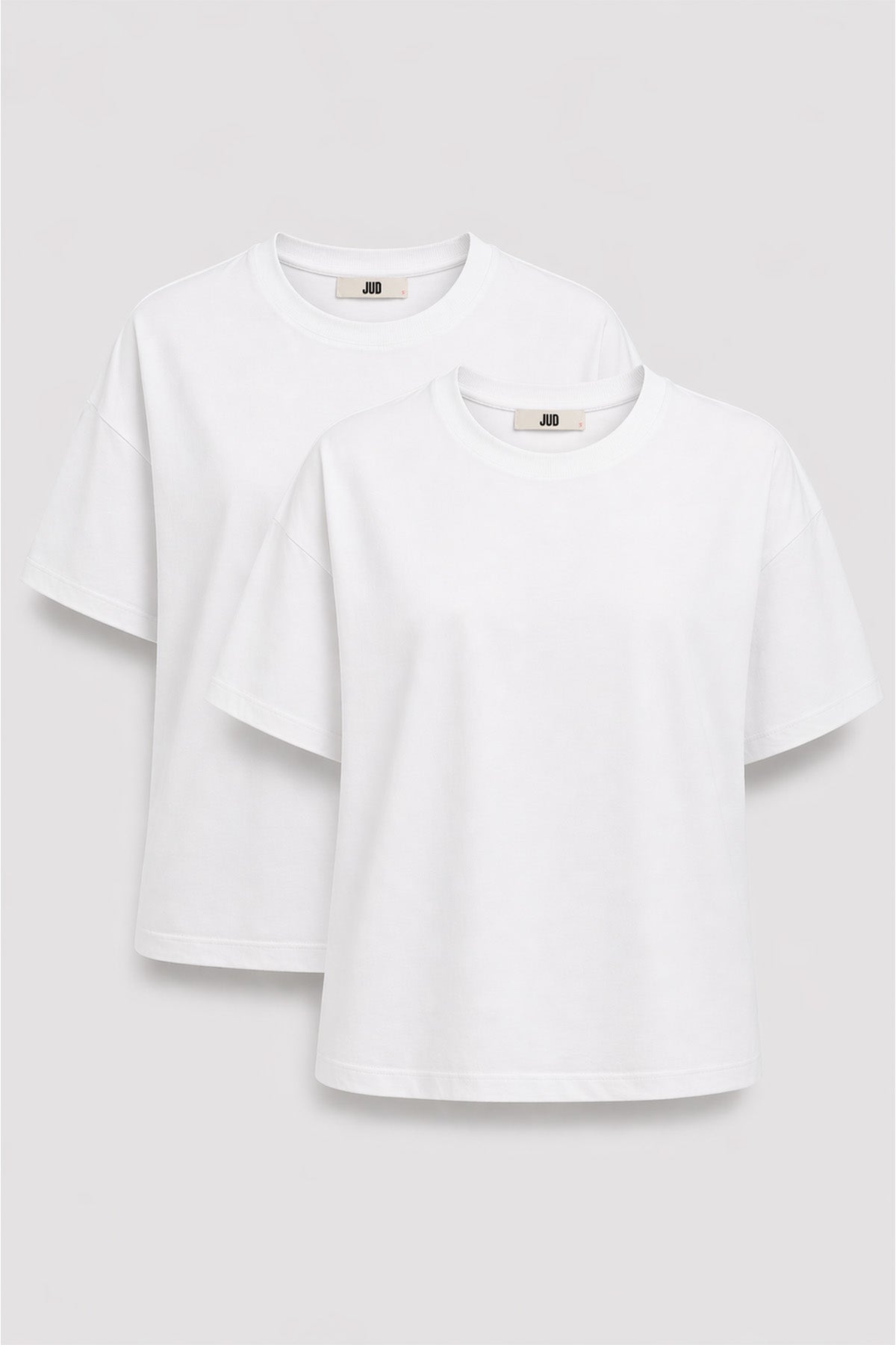 Emilia 80002-1 Oversize 2'li Kadın Basic T-Shirt