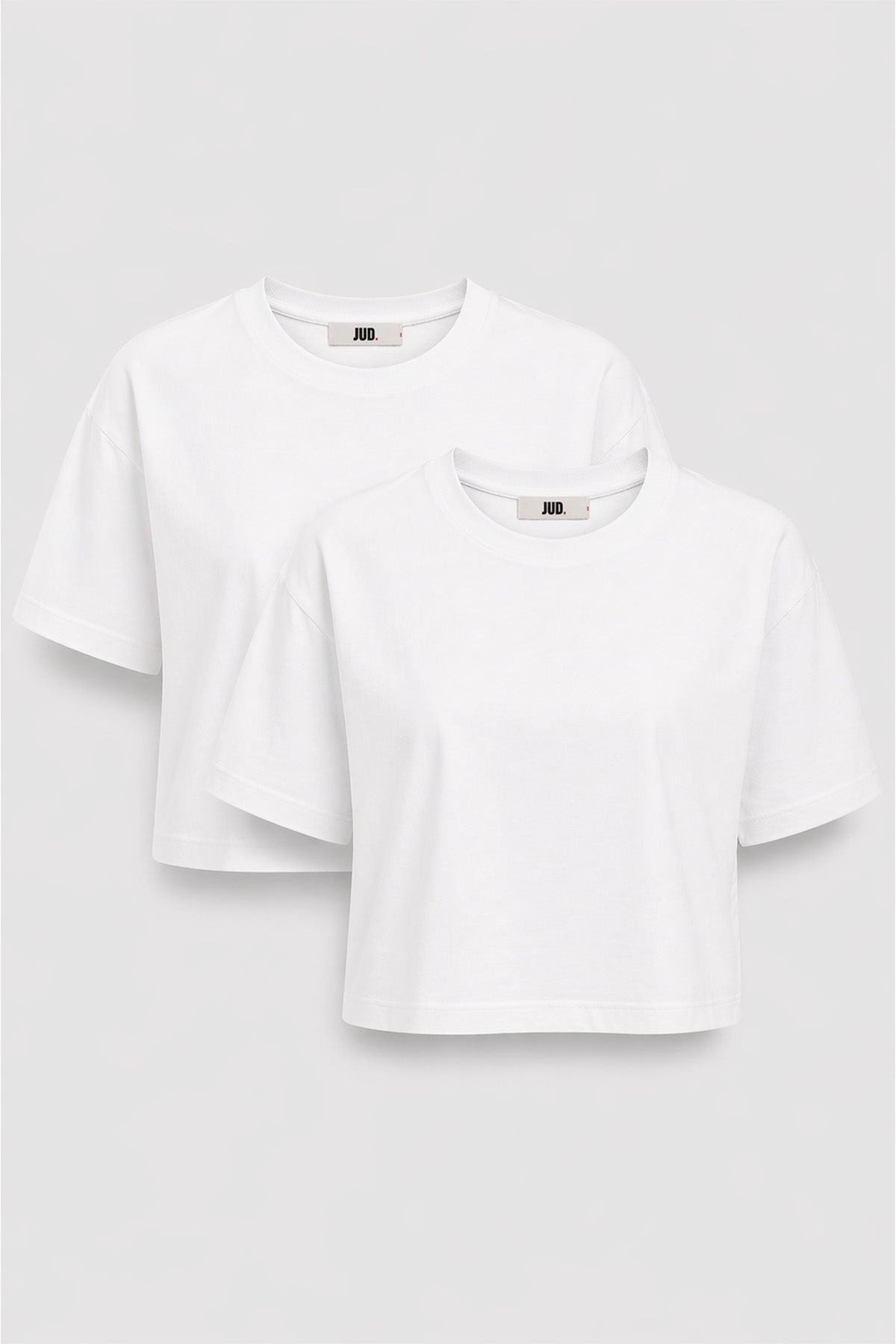 Lucia 82001-1 Oversize Crop 2'li Kadın Basic T-Shirt