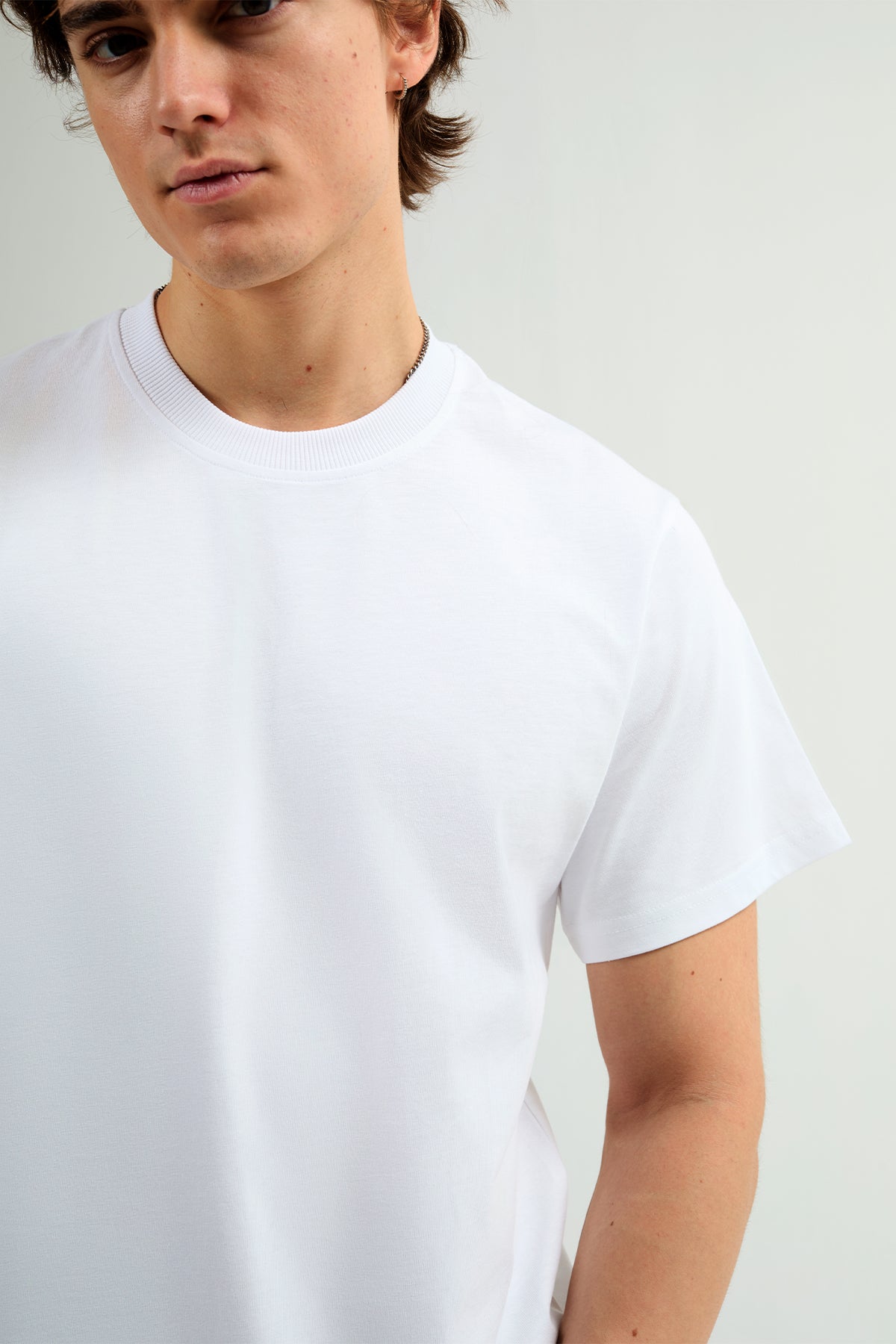 Matias 84001 Regular Fit Beyaz Erkek Basic T-Shirt