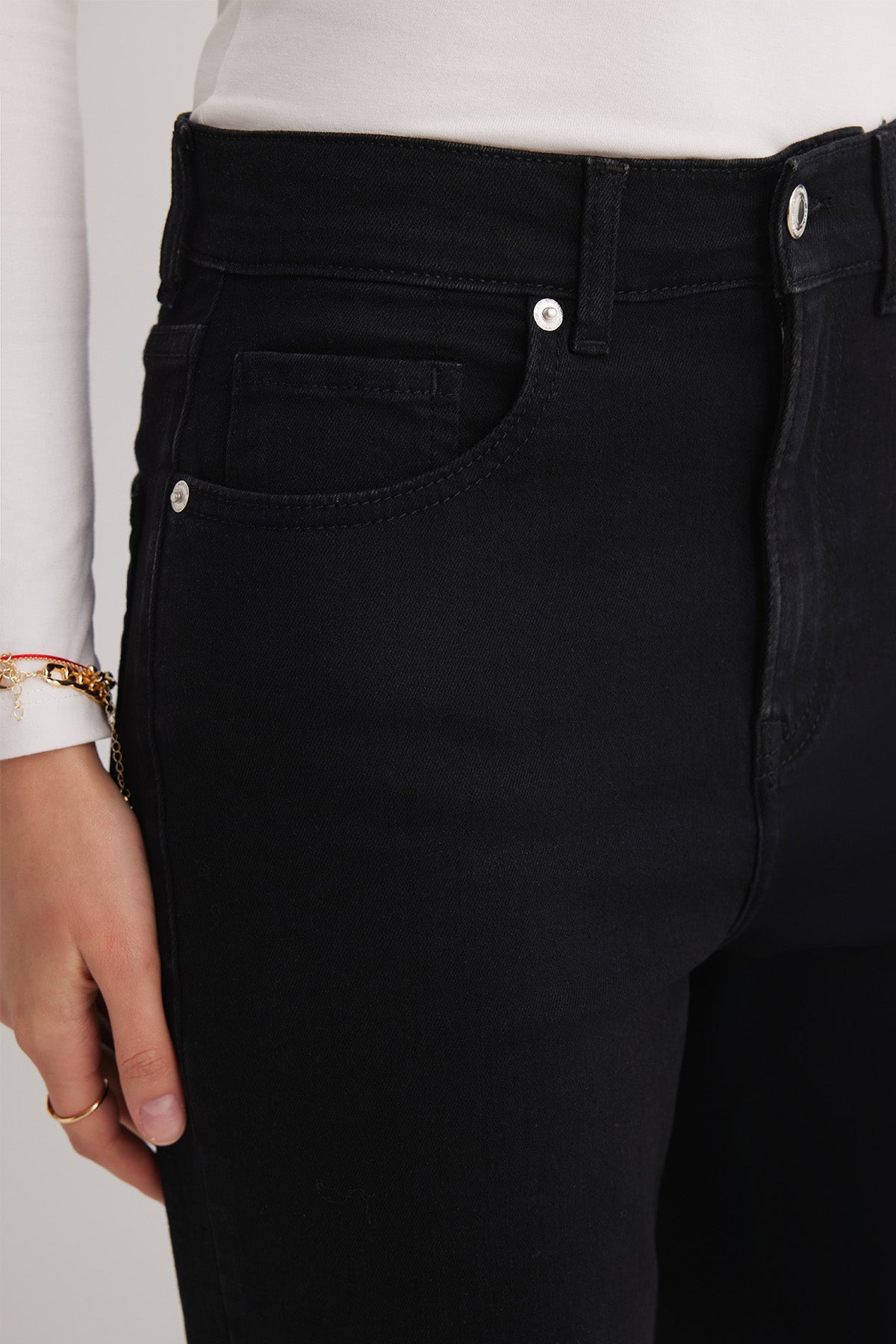 Milan 96 Yüksek Bel Siyah Kadın İspanyol Flare Bootcut Jeans