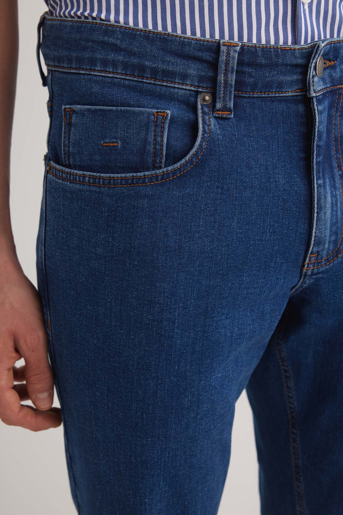 Felix 100 Normal Bel Koyu Mavi Erkek Regular Jeans