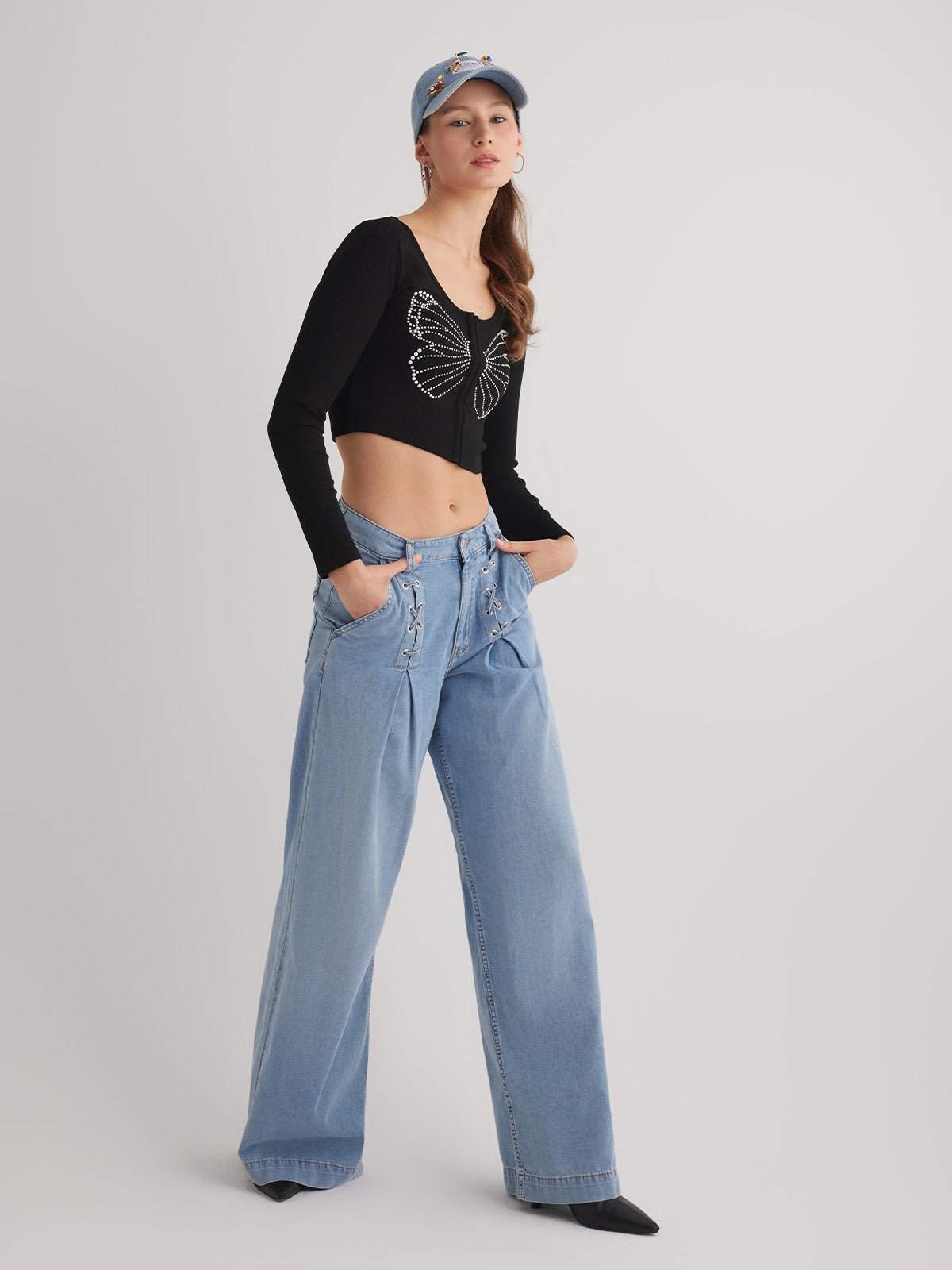 Siena 1002 Normal Bel Açık Mavi Kadın Baggy Jeans