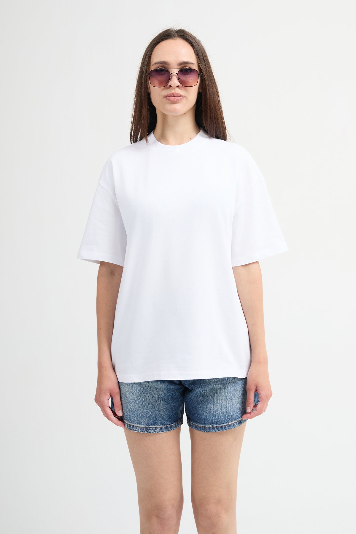Emilia 80002-1 Oversize 2'li Kadın Basic T-Shirt