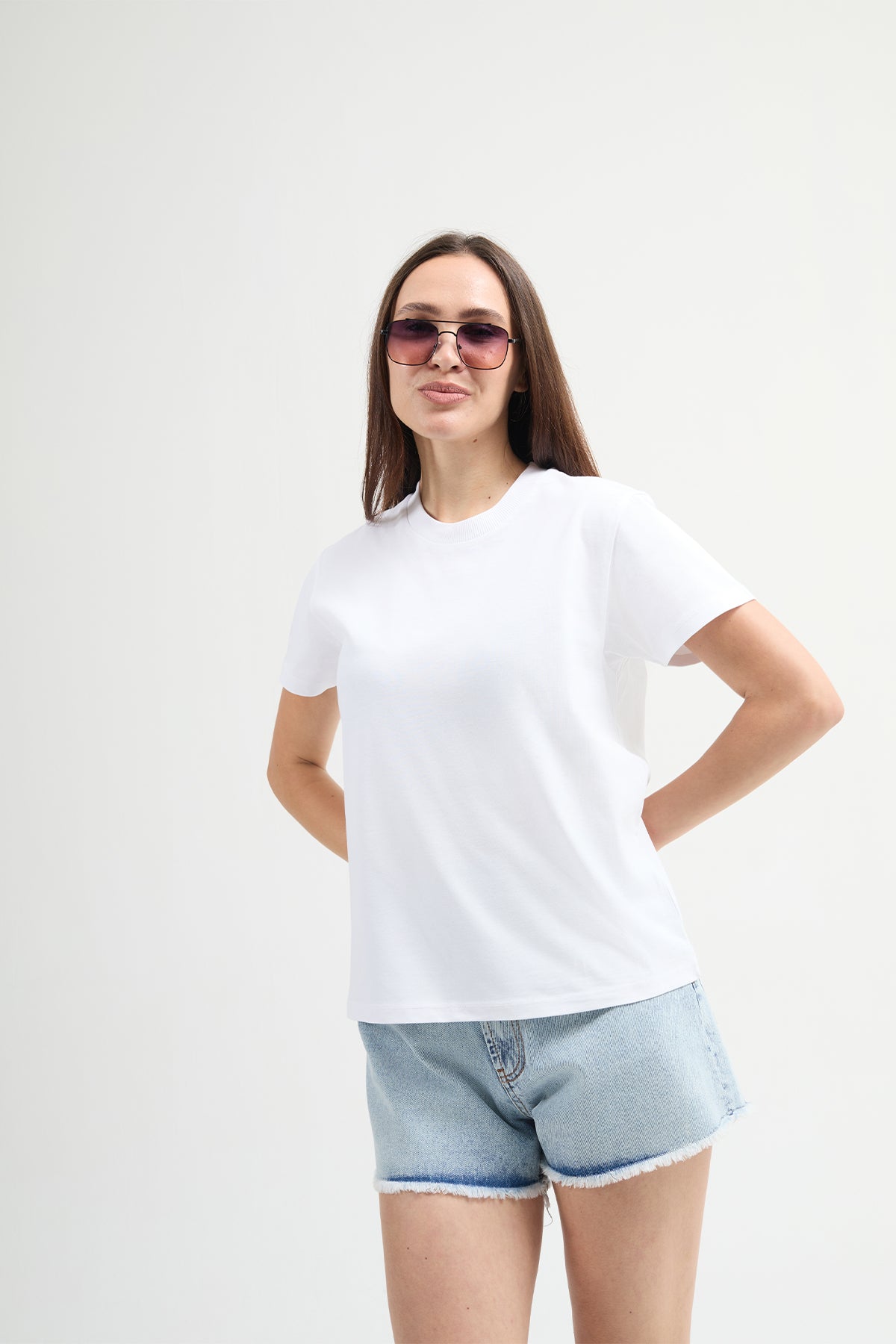 Victoria 80001-1 Regular Fit 2'li Kadın Basic T-Shirt
