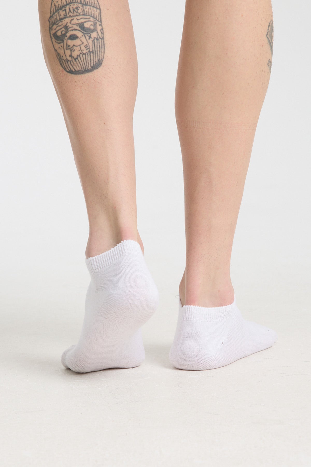 Likralı Pamuklu Erkek Beyaz Penye Patik Çorap 41-45