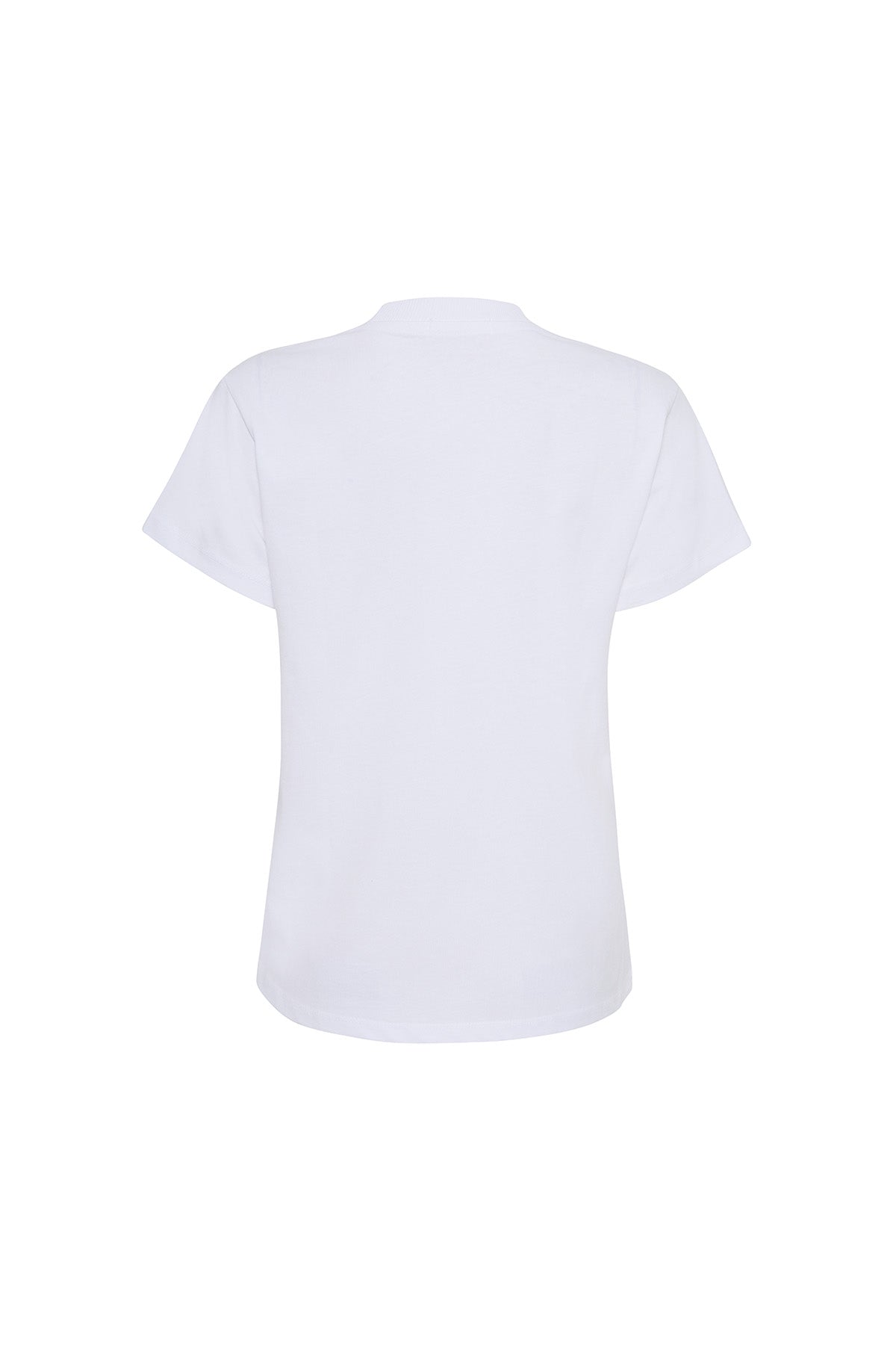 Bianca 80004 Regular Fit Baskılı Beyaz Kadın Basic T-Shirt