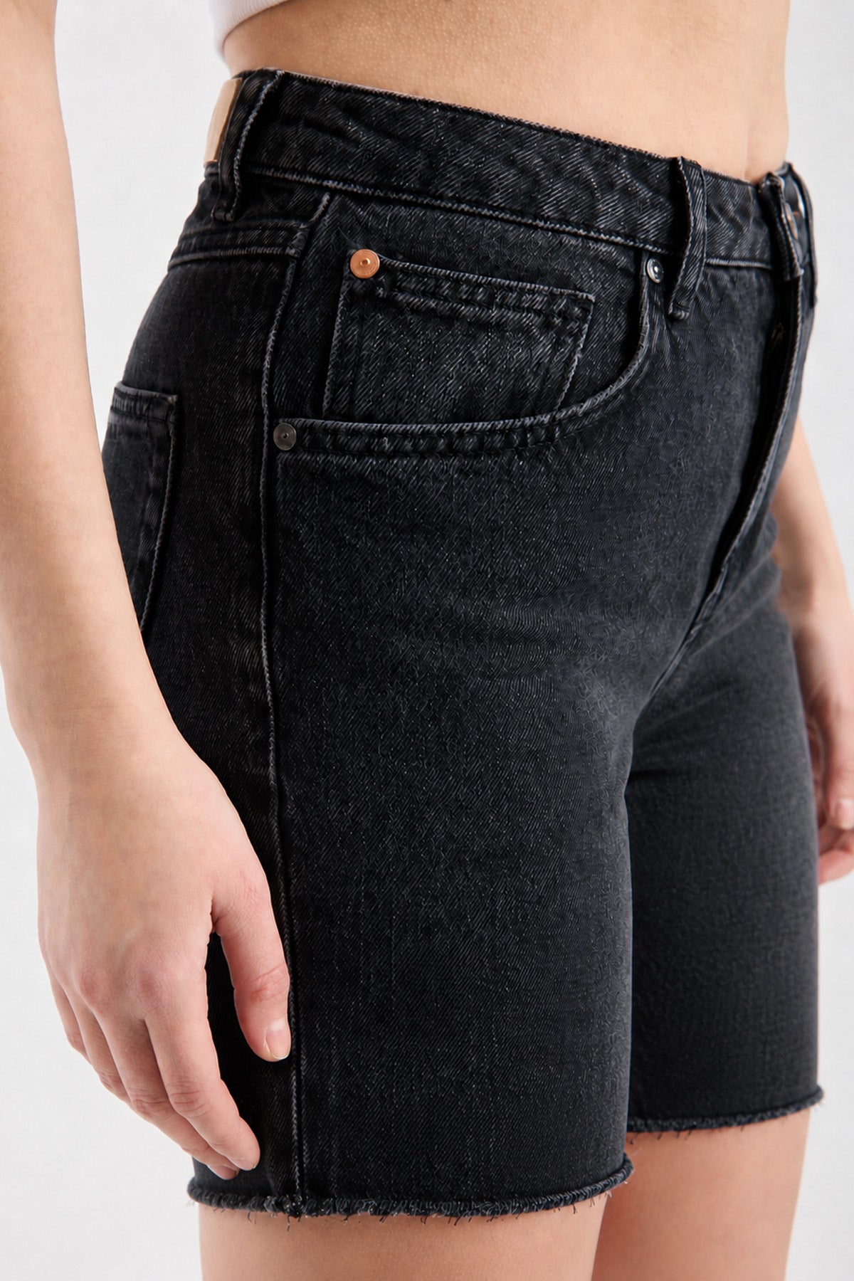 Linda 289 Normal Bel Smoke Regular Midi Jeans Şort