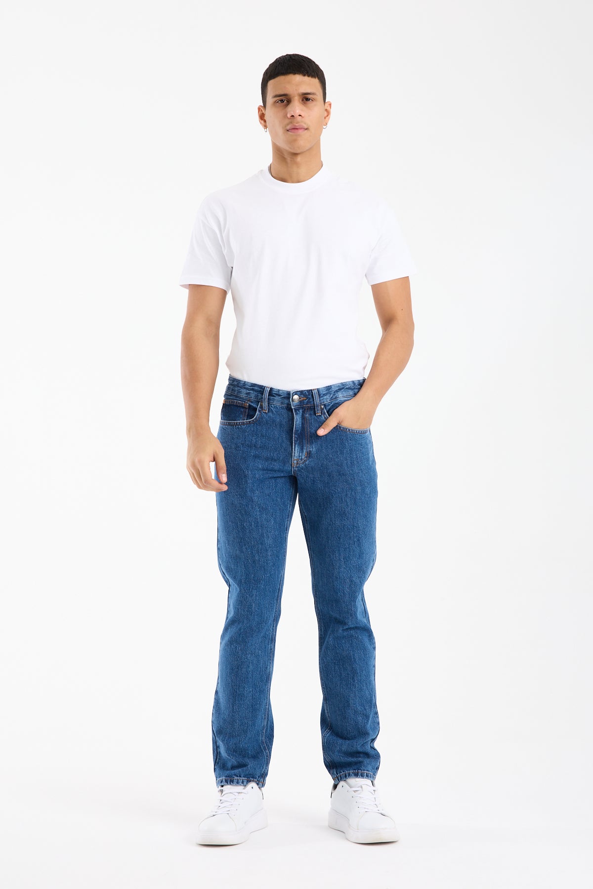 Rene 279 Erkek Koyu Mavi Jean Pantolon Straight Kesim Normal Bel Rahat Kalıp