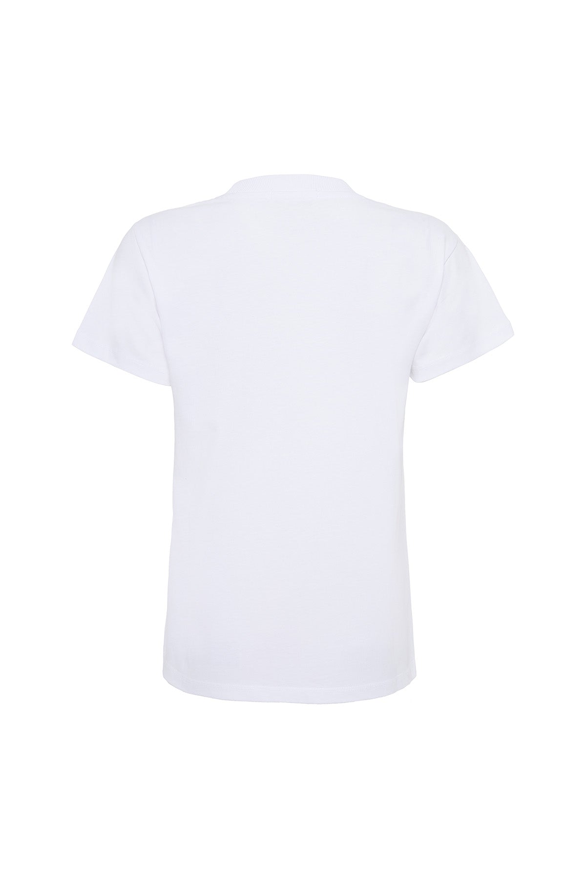Maria 80006 Regular Fit Baskılı Beyaz Kadın Basic T-Shirt