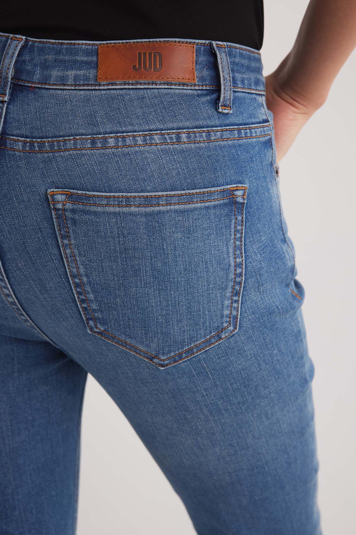 Julia 116 Normal Bel Koyu Mavi Kadın Crop Flare Jeans