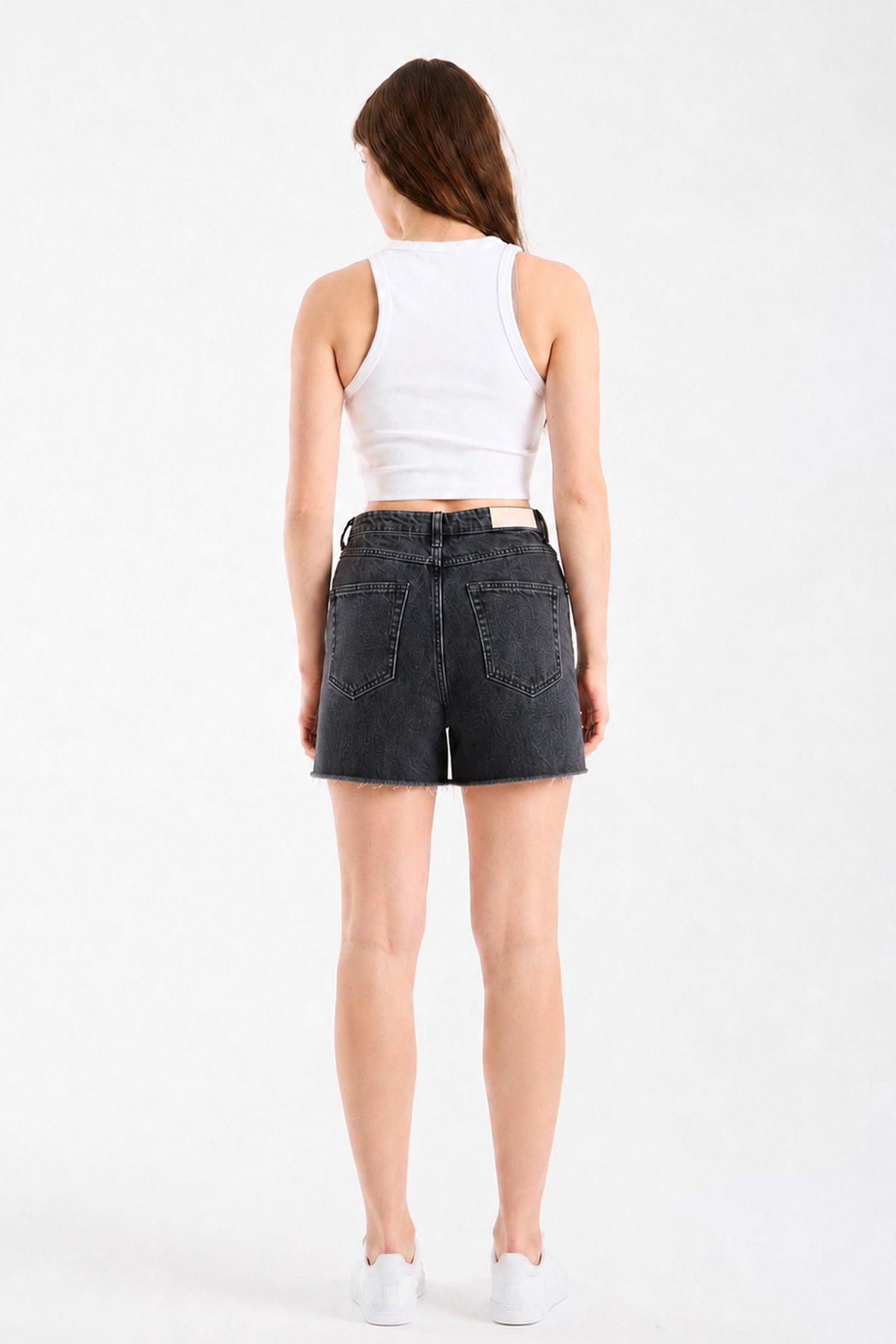 Linda 289 Normal Bel Smoke Regular Midi Jeans Şort