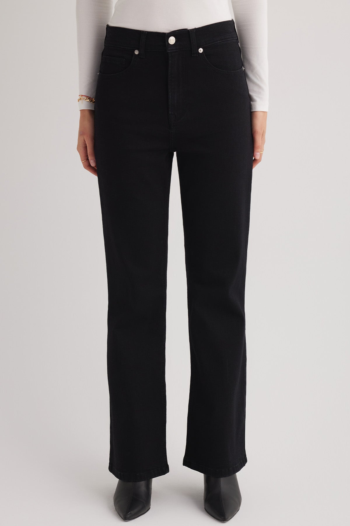 Milan 96 Yüksek Bel Siyah Kadın İspanyol Flare Bootcut Jeans