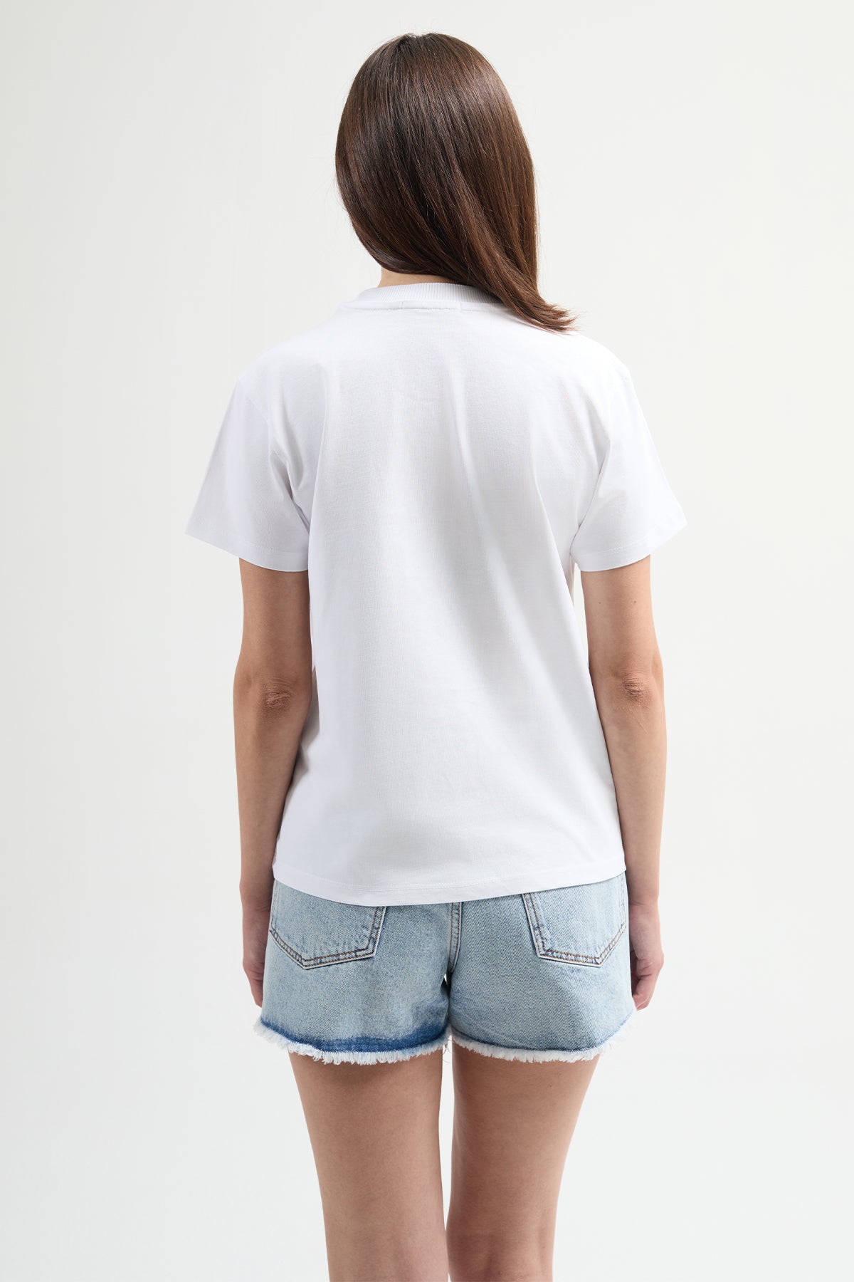 Bianca 80004 Regular Fit Baskılı Beyaz Kadın Basic T-Shirt