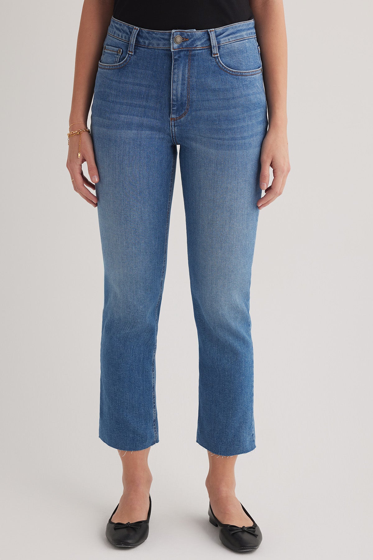 Julia 156 Normal Bel Larcivet Kadın Crop Flare Jeans