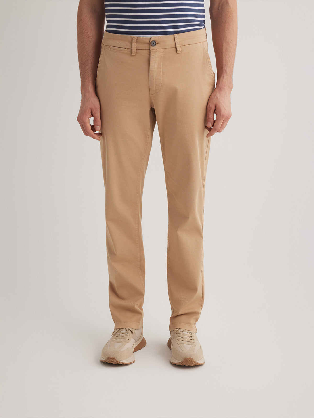 Lucas 4242 Rahat Kalıp Erkek Bej Likralı Chino Pantolon