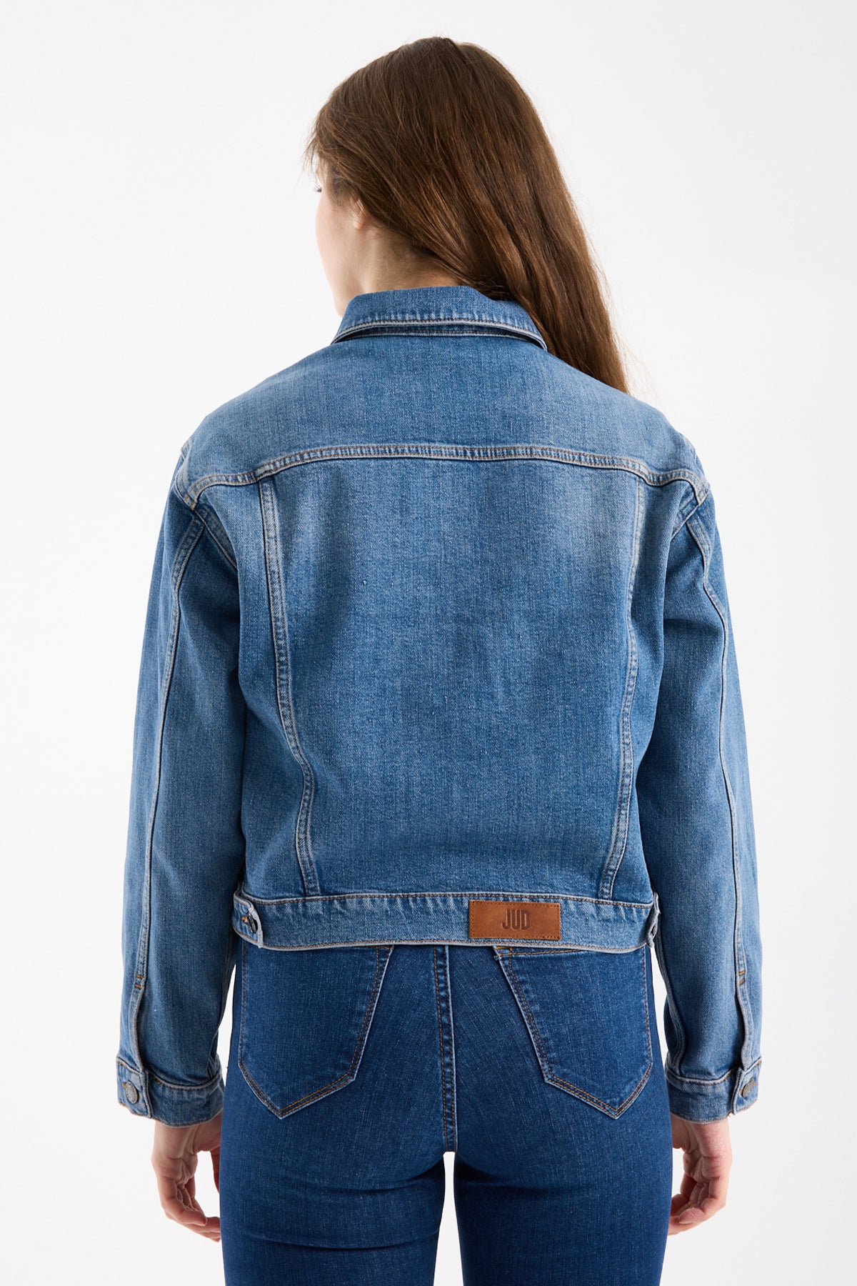 Irene 239 90's Regular Fit Açık Mavi Jean Ceket Kadın