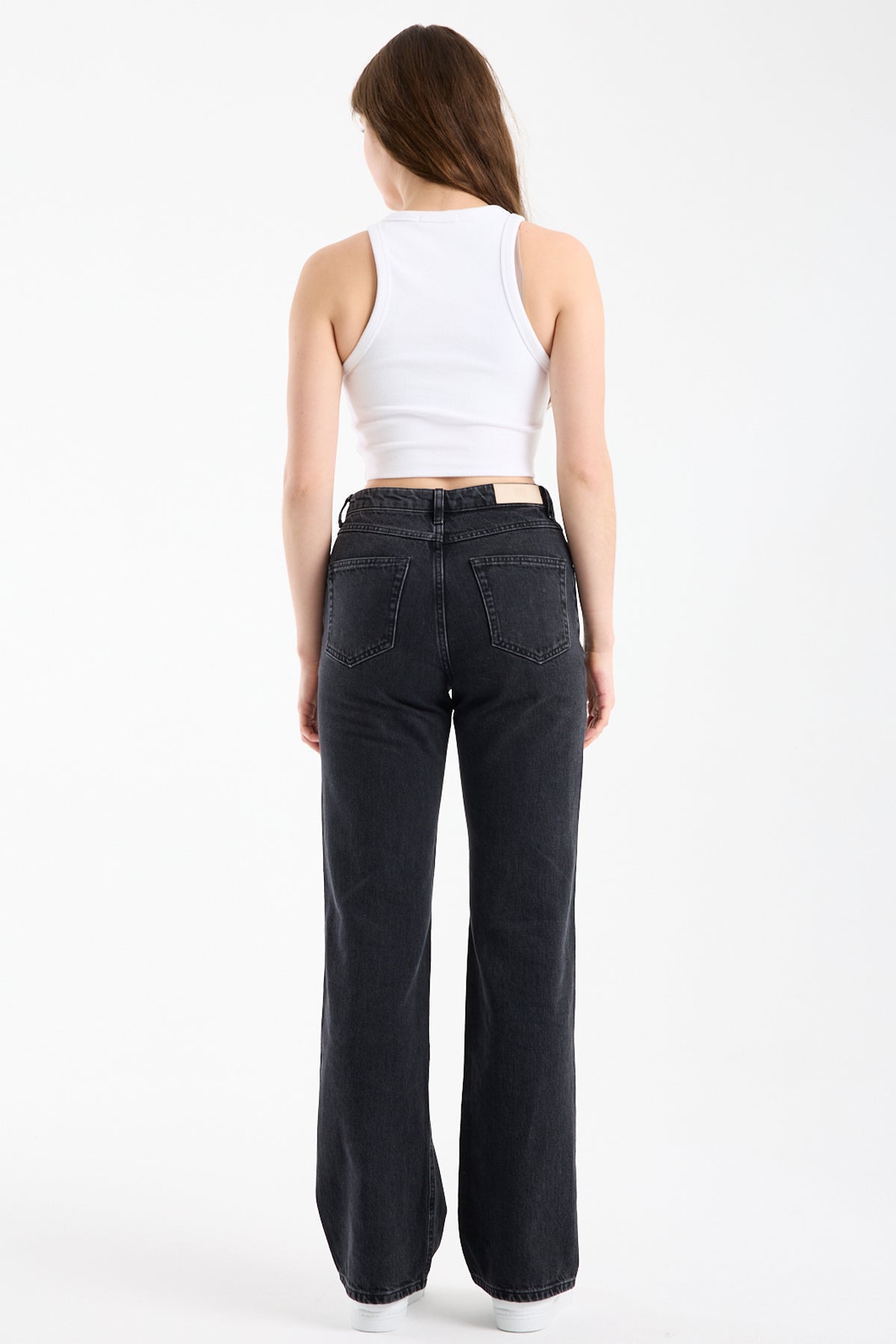 Lopez 289 Normal Bel Antrasit Comfort Straight Jeans Kadın