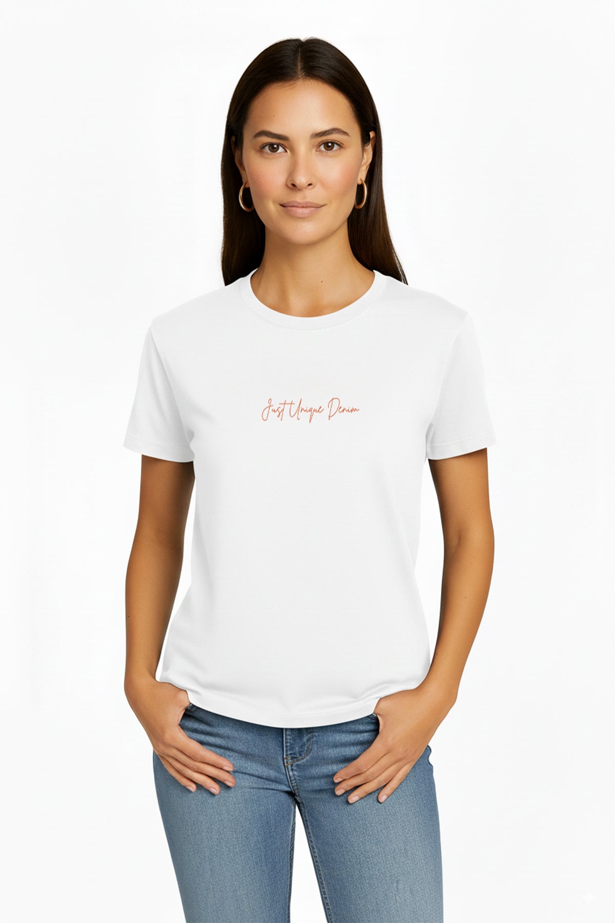 Bianca 80004 Regular Fit Baskılı Beyaz Kadın Basic T-Shirt