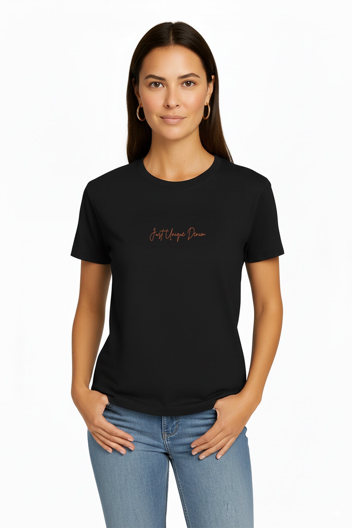 Bianca 80004 Regular Fit Baskılı Siyah Kadın Basic T-Shirt