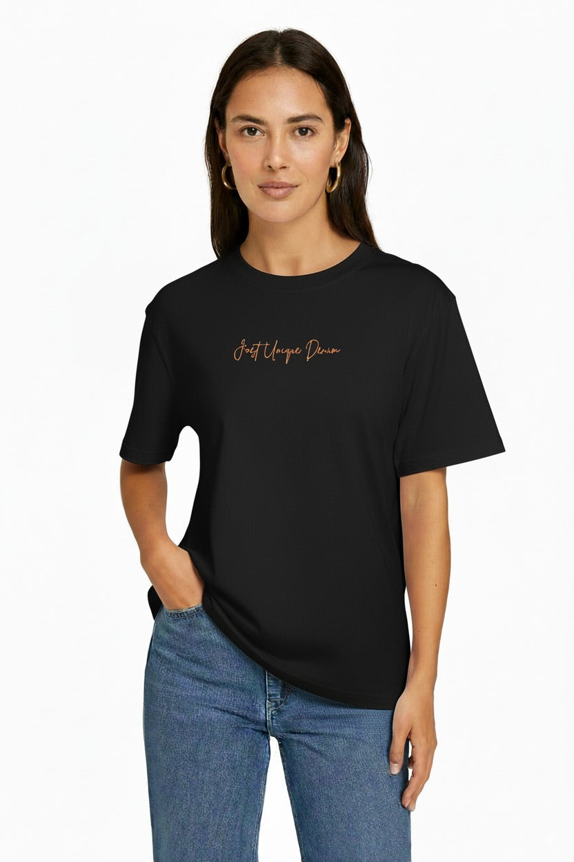 Bianca 80004 Regular Fit Baskılı Siyah Kadın Basic T-Shirt