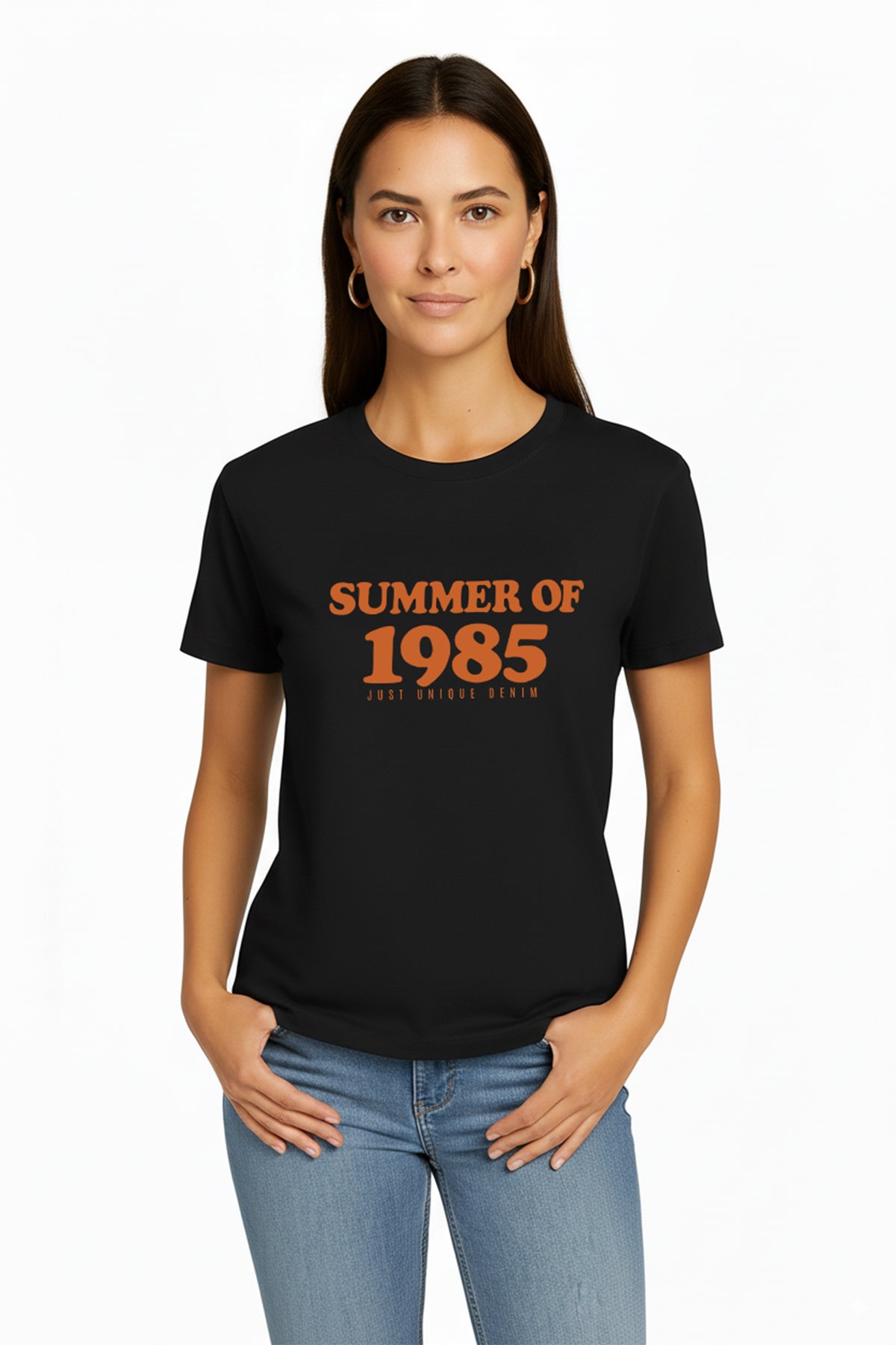 Maria 80006 Regular Fit Baskılı Siyah Kadın Basic T-Shirt